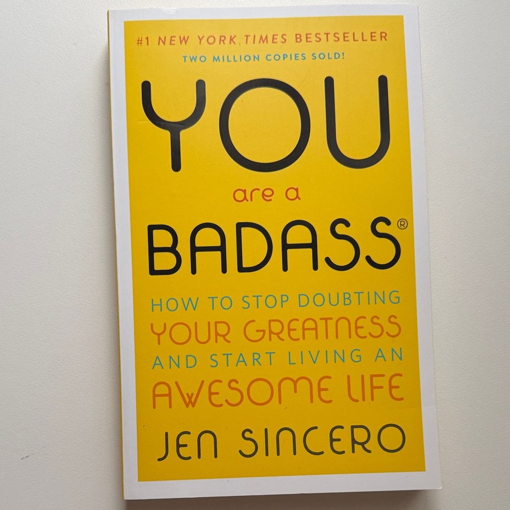 Yellow 'You Are a Badass' Book by Jen Sincero